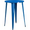 Flash Furniture Callum Commercial Grade 30″ Round Blue Metal Indoor-Outdoor Bar Table Set with 4 Cafe Stools(Blue)