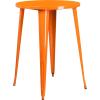 Flash Furniture Callum Commercial Grade 30″ Round Blue Metal Indoor-Outdoor Bar Table Set with 4 Cafe Stools(Orange)