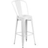 Flash Furniture Callum Commercial Grade 30″ Round Blue Metal Indoor-Outdoor Bar Table Set with 4 Cafe Stools(White)