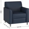 Flash Furniture HERCULES Diplomat Series Cognac LeatherSoft Chair(Navy/Chrome Legs)