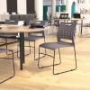 Flash Furniture HERCULES Series 881 lb. Capacity Navy Sled Base Stack Chairs with Air-Vent Back, Set of 5(Grey)