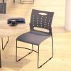 Flash Furniture HERCULES Series 881 lb. Capacity Navy Sled Base Stack Chairs with Air-Vent Back, Set of 5(Grey)