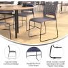 Flash Furniture HERCULES Series 881 lb. Capacity Navy Sled Base Stack Chairs with Air-Vent Back, Set of 5(Grey)