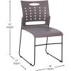Flash Furniture HERCULES Series 881 lb. Capacity Navy Sled Base Stack Chairs with Air-Vent Back, Set of 5(Grey)