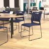 Flash Furniture HERCULES Series 881 lb. Capacity Navy Sled Base Stack Chairs with Air-Vent Back, Set of 5(Navy)