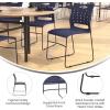 Flash Furniture HERCULES Series 881 lb. Capacity Navy Sled Base Stack Chairs with Air-Vent Back, Set of 5(Navy)