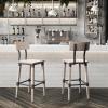 Flash Furniture Jackson Commercial Industrial Wood Dining Barstool, Solid Beechwood Frame, Support Bar with Footrest, Set of 2, Antique White(Antique White)