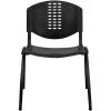 Flash Furniture 5 Pack HERCULES Series 880 lb. Capacity Black Plastic Stack Chair with Oval Cutout Back and Black Frame(Set of 1)