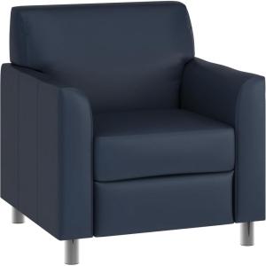 Flash Furniture HERCULES Diplomat Series Cognac LeatherSoft Chair(Navy/Chrome Legs)