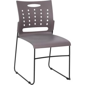 Flash Furniture HERCULES Series 881 lb. Capacity Navy Sled Base Stack Chairs with Air-Vent Back, Set of 5(Grey)