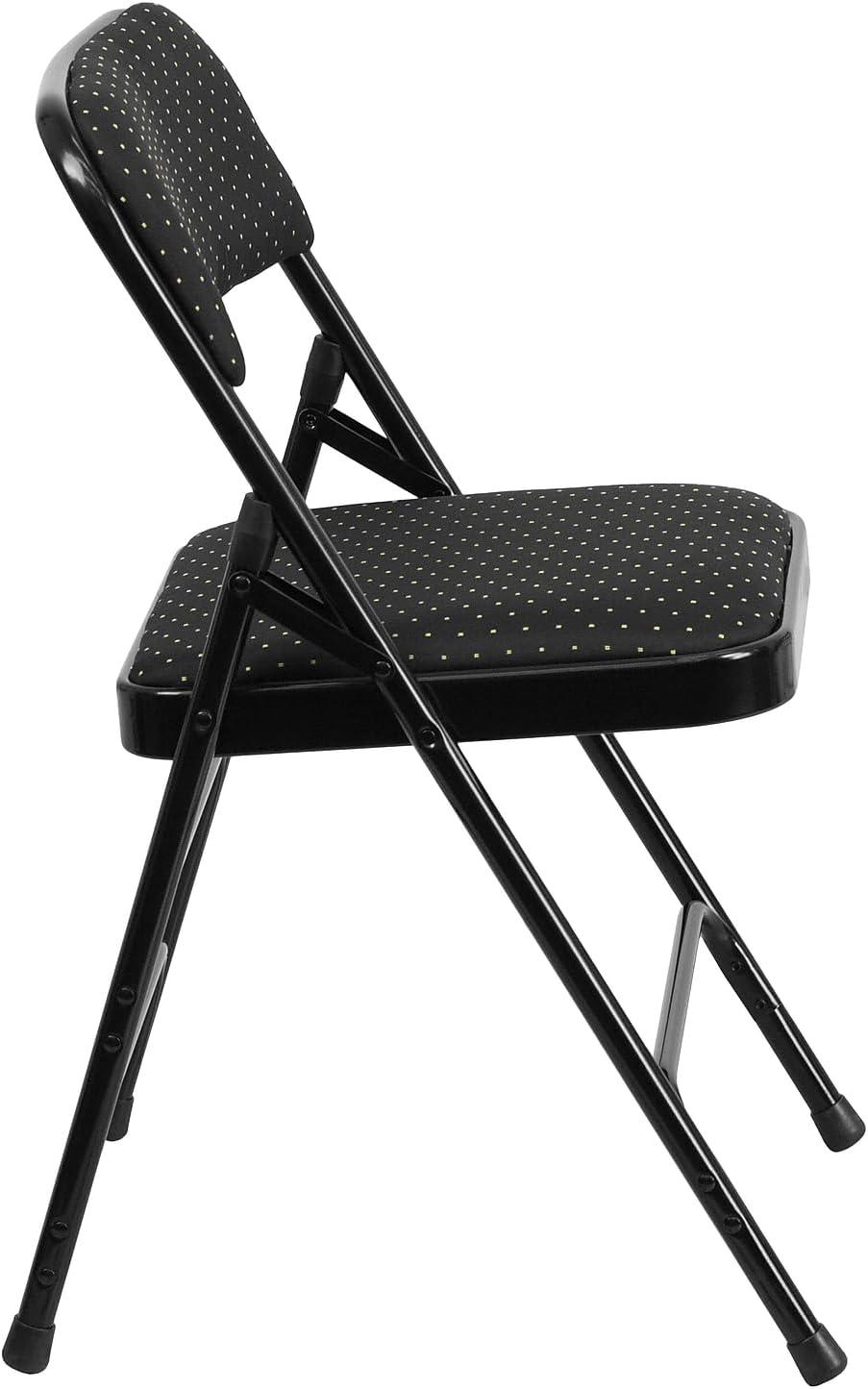 image:imageFlash Furniture 4 Pack HERCULES Series Curved Triple Braced amp Double Hinged Brown Patterned Fabric Metal Folding ChairBlack Patterned
