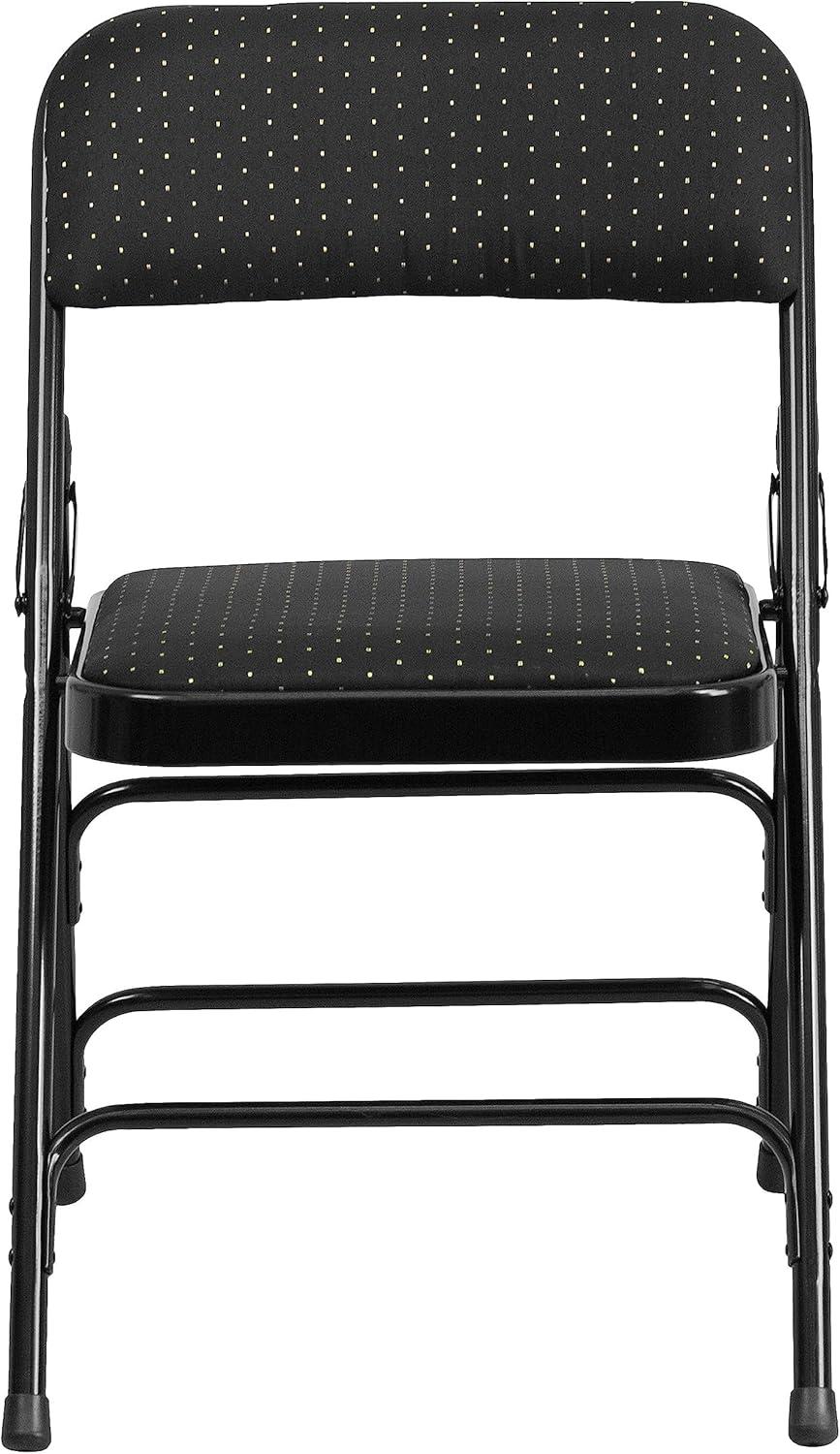image:imageFlash Furniture 4 Pack HERCULES Series Curved Triple Braced amp Double Hinged Brown Patterned Fabric Metal Folding ChairBlack Patterned