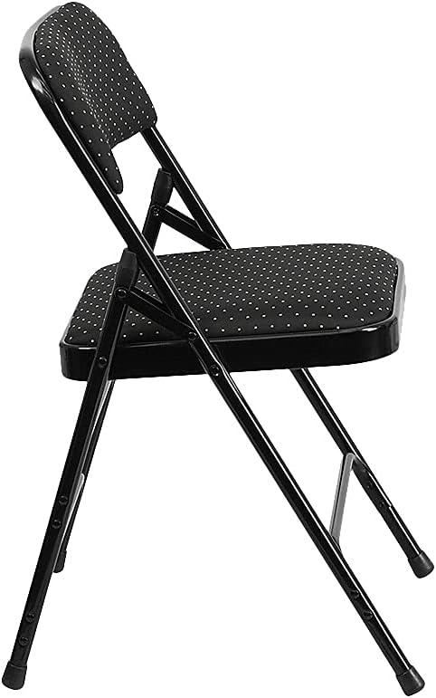 image:imageFlash Furniture 4 Pack HERCULES Series Curved Triple Braced amp Double Hinged Brown Patterned Fabric Metal Folding ChairBlack Patterned