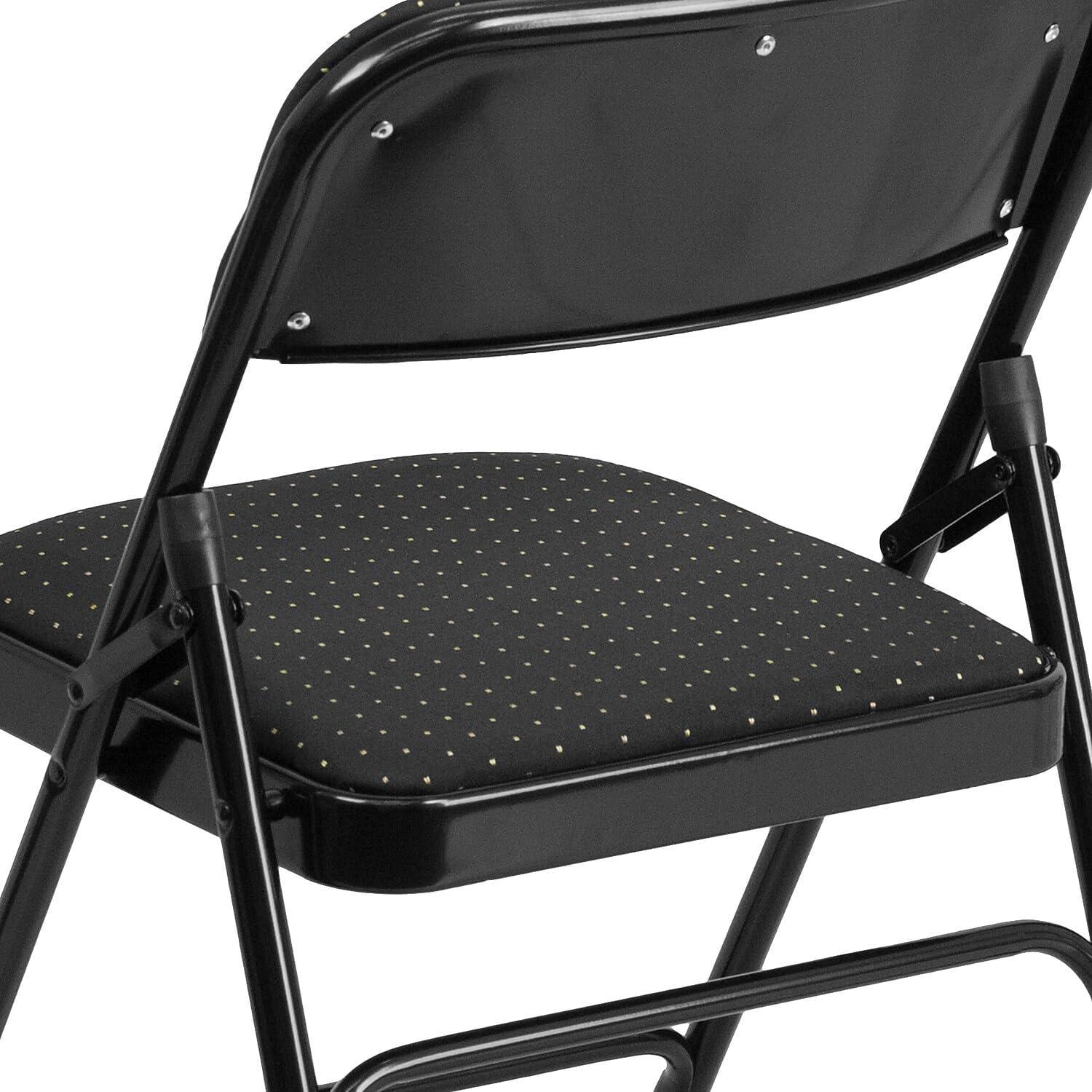 image:imageFlash Furniture 4 Pack HERCULES Series Curved Triple Braced amp Double Hinged Brown Patterned Fabric Metal Folding ChairBlack Patterned