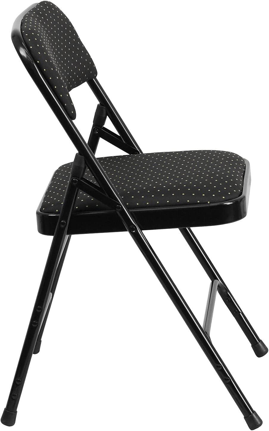 image:imageFlash Furniture 4 Pack HERCULES Series Curved Triple Braced amp Double Hinged Brown Patterned Fabric Metal Folding ChairBlack Patterned