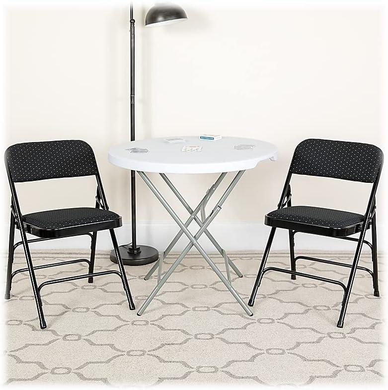 image:imageFlash Furniture 4 Pack HERCULES Series Curved Triple Braced amp Double Hinged Brown Patterned Fabric Metal Folding ChairBlack Patterned