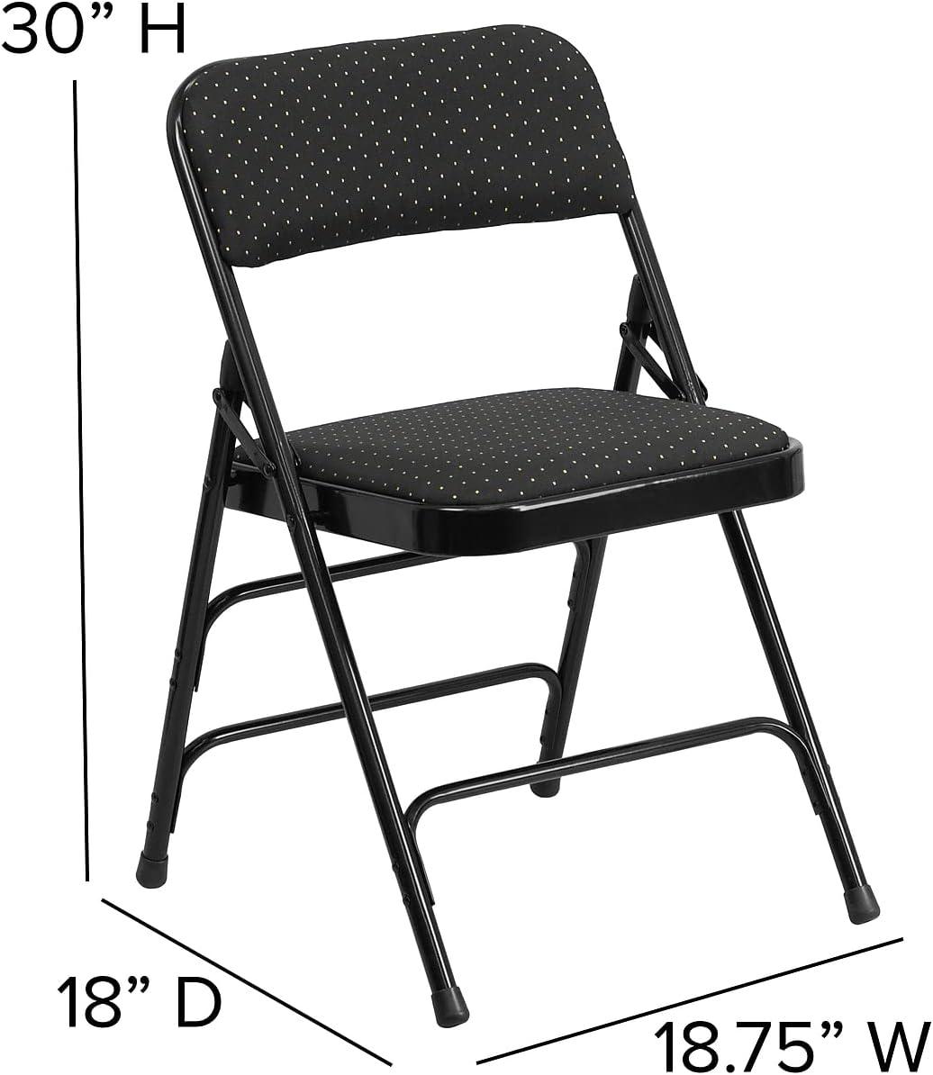 image:imageFlash Furniture 4 Pack HERCULES Series Curved Triple Braced amp Double Hinged Brown Patterned Fabric Metal Folding ChairBlack Patterned