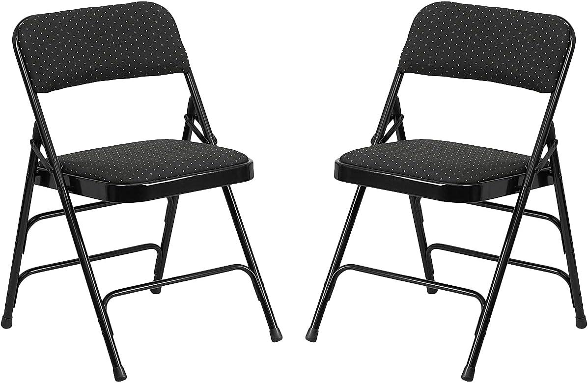image:imageFlash Furniture 4 Pack HERCULES Series Curved Triple Braced amp Double Hinged Brown Patterned Fabric Metal Folding ChairBlack Patterned
