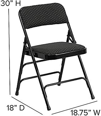 image:imageFlash Furniture 4 Pack HERCULES Series Curved Triple Braced amp Double Hinged Brown Patterned Fabric Metal Folding ChairBlack Patterned