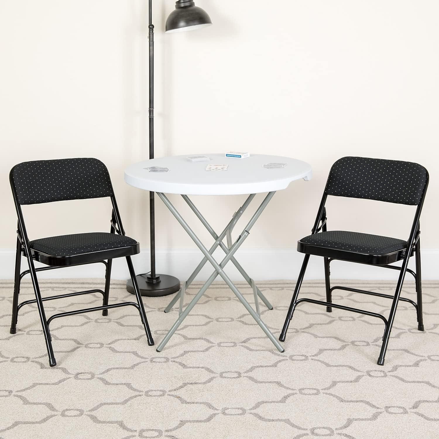 image:imageFlash Furniture 4 Pack HERCULES Series Curved Triple Braced amp Double Hinged Brown Patterned Fabric Metal Folding ChairBlack Patterned