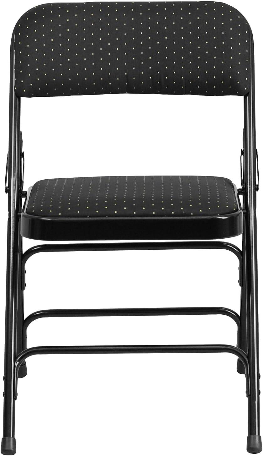 image:imageFlash Furniture 4 Pack HERCULES Series Curved Triple Braced amp Double Hinged Brown Patterned Fabric Metal Folding ChairBlack Patterned
