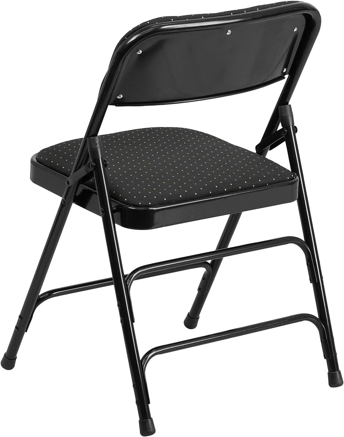 image:imageFlash Furniture 4 Pack HERCULES Series Curved Triple Braced amp Double Hinged Brown Patterned Fabric Metal Folding ChairBlack Patterned