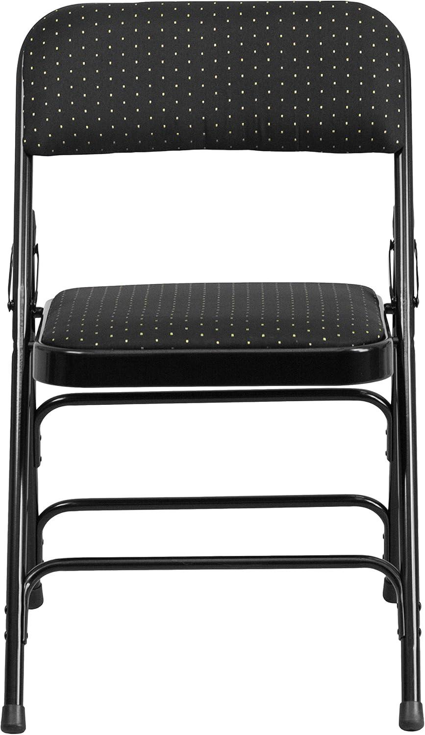 image:imageFlash Furniture 4 Pack HERCULES Series Curved Triple Braced amp Double Hinged Brown Patterned Fabric Metal Folding ChairBlack Patterned