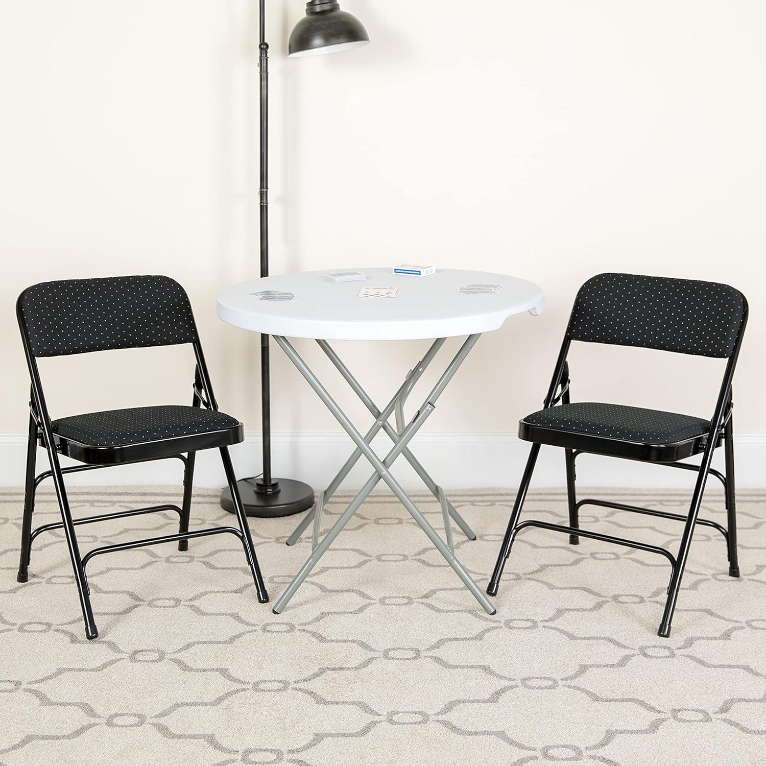 image:imageFlash Furniture 4 Pack HERCULES Series Curved Triple Braced amp Double Hinged Brown Patterned Fabric Metal Folding ChairBlack Patterned