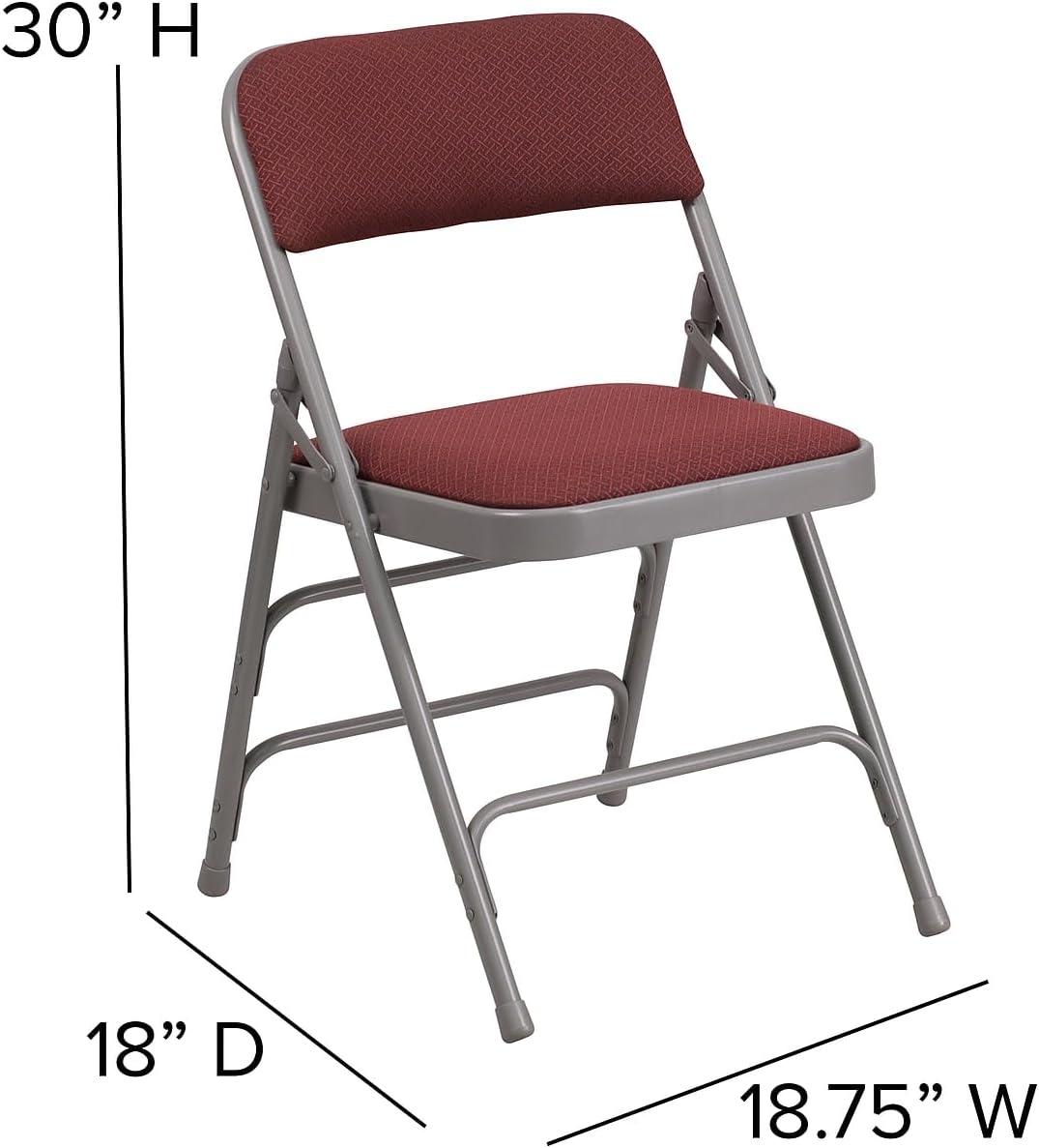 image:imageFlash Furniture 4 Pack HERCULES Series Curved Triple Braced amp Double Hinged Brown Patterned Fabric Metal Folding ChairBurgundy Patterned