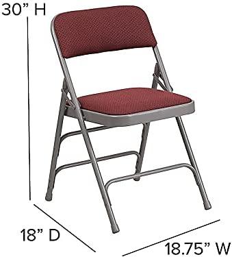 image:imageFlash Furniture 4 Pack HERCULES Series Curved Triple Braced amp Double Hinged Brown Patterned Fabric Metal Folding ChairBurgundy Patterned