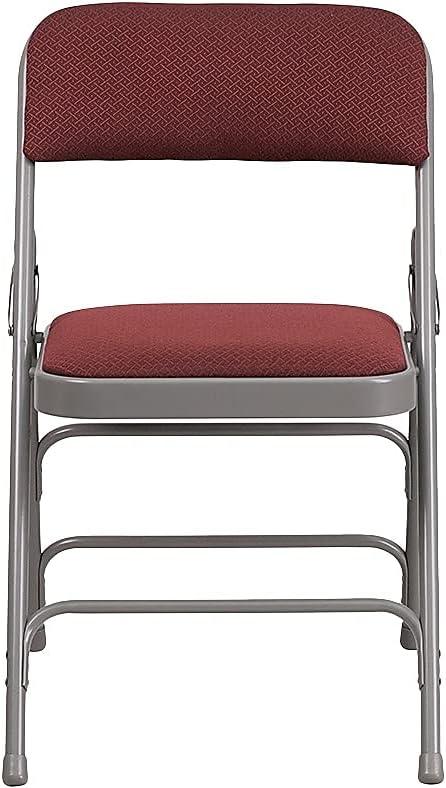 image:imageFlash Furniture 4 Pack HERCULES Series Curved Triple Braced amp Double Hinged Brown Patterned Fabric Metal Folding ChairBurgundy Patterned