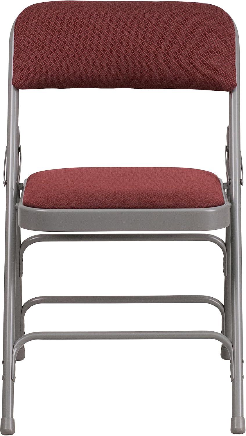 image:imageFlash Furniture 4 Pack HERCULES Series Curved Triple Braced amp Double Hinged Brown Patterned Fabric Metal Folding ChairBurgundy Patterned