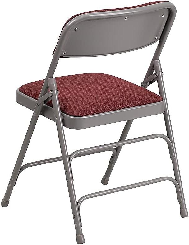 image:imageFlash Furniture 4 Pack HERCULES Series Curved Triple Braced amp Double Hinged Brown Patterned Fabric Metal Folding ChairBurgundy Patterned
