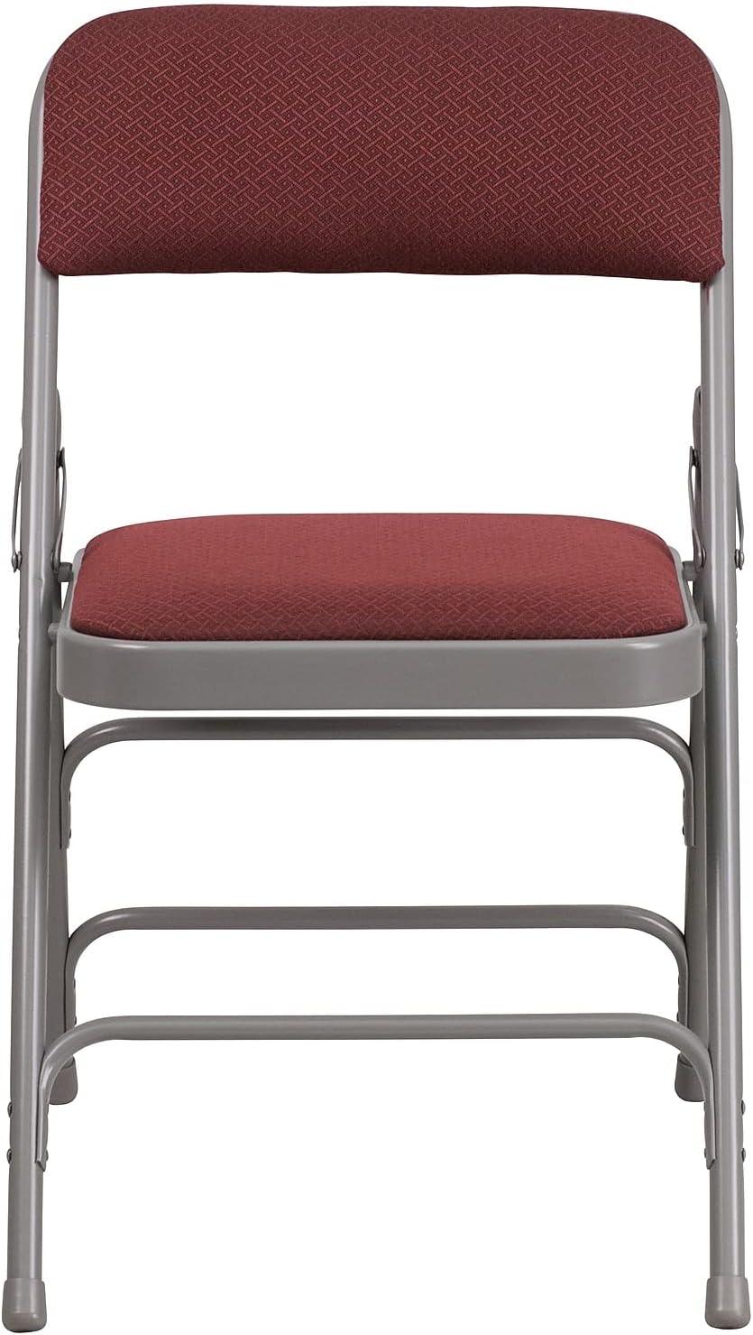 image:imageFlash Furniture 4 Pack HERCULES Series Curved Triple Braced amp Double Hinged Brown Patterned Fabric Metal Folding ChairBurgundy Patterned
