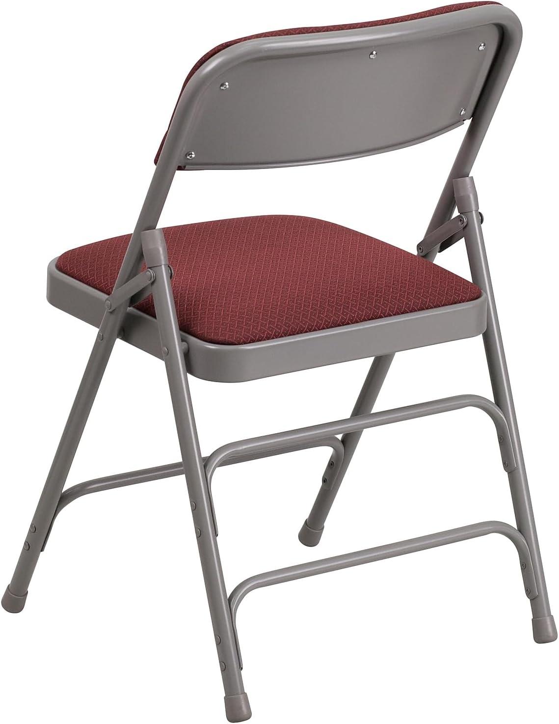 image:imageFlash Furniture 4 Pack HERCULES Series Curved Triple Braced amp Double Hinged Brown Patterned Fabric Metal Folding ChairBurgundy Patterned