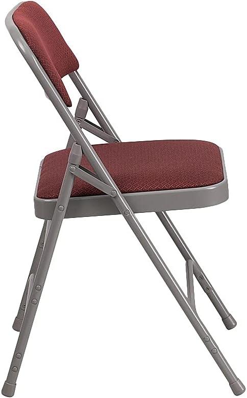 image:imageFlash Furniture 4 Pack HERCULES Series Curved Triple Braced amp Double Hinged Brown Patterned Fabric Metal Folding ChairBurgundy Patterned