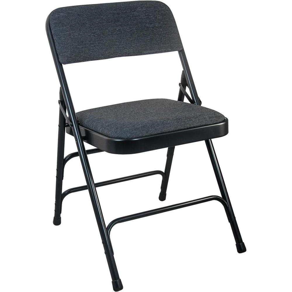 image:imageFlash Furniture Advantage Padded Metal Folding Chair 1 Seat Black FabricBlack Frame