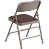 Flash Furniture 4 Pack HERCULES Series Curved Triple Braced & Double Hinged Brown Patterned Fabric Metal Folding Chair(Brown Patterned)