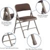 Flash Furniture 4 Pack HERCULES Series Curved Triple Braced & Double Hinged Brown Patterned Fabric Metal Folding Chair(Brown Patterned)