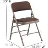 Flash Furniture 4 Pack HERCULES Series Curved Triple Braced & Double Hinged Brown Patterned Fabric Metal Folding Chair(Brown Patterned)