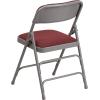 Flash Furniture 4 Pack HERCULES Series Curved Triple Braced & Double Hinged Brown Patterned Fabric Metal Folding Chair(Burgundy Patterned)