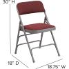 Flash Furniture 4 Pack HERCULES Series Curved Triple Braced & Double Hinged Brown Patterned Fabric Metal Folding Chair(Burgundy Patterned)