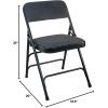 Flash Furniture Advantage Padded Metal Folding Chair 1 Seat, Black Fabric/Black Frame