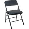 Flash Furniture Advantage Padded Metal Folding Chair 1 Seat, Black Fabric/Black Frame