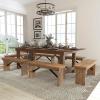 Flash Furniture HERCULES Series 8′ x 40” Antique Rustic Folding Farm Table and Six Bench Set