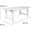 Flash Furniture HERCULES Series 8′ x 40″ Antique Rustic White Folding Farm Table and Four Bench Set(Antique Rustic White)