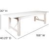 Flash Furniture HERCULES Series 9′ x 40” Antique Rustic Folding Farm Table and Four Bench Set(Antique Rustic White)