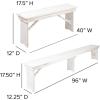 Flash Furniture HERCULES Series 9′ x 40” Antique Rustic Folding Farm Table and Four Bench Set(Antique Rustic White)