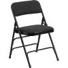 Flash Furniture 4 Pack HERCULES Series Curved Triple Braced & Double Hinged Brown Patterned Fabric Metal Folding Chair(Black Patterned)