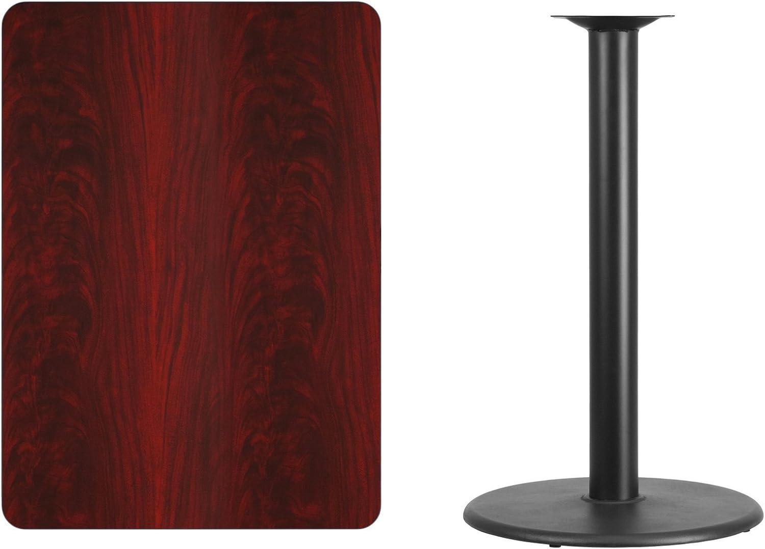 image:imageFlash Furniture 30 x 42 Rectangular Natural Laminate Table Top with 24 Round Bar Height Table BaseBlack
